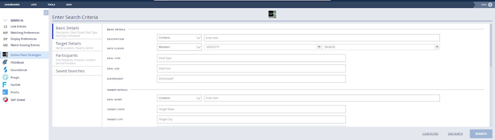 DataCortex Search Tool to Discover Private equity Analytics Data