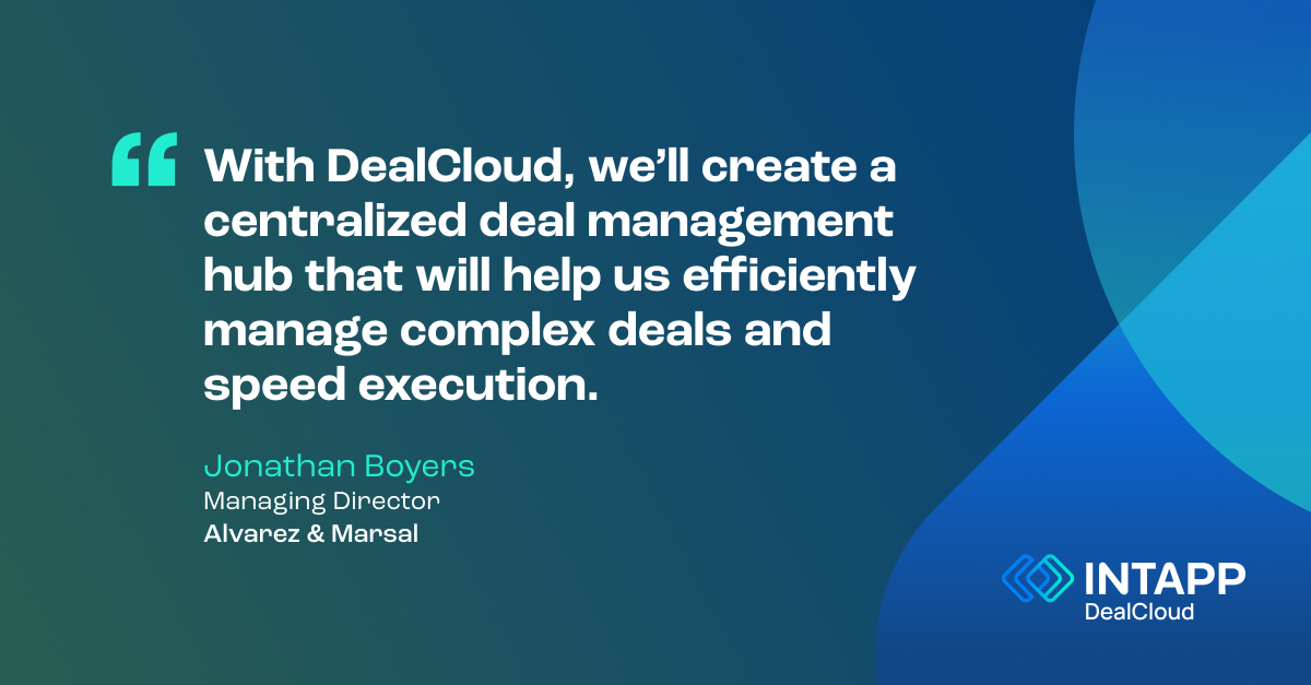 Alvarez & Marsal selects Intapp to strengthen deal management