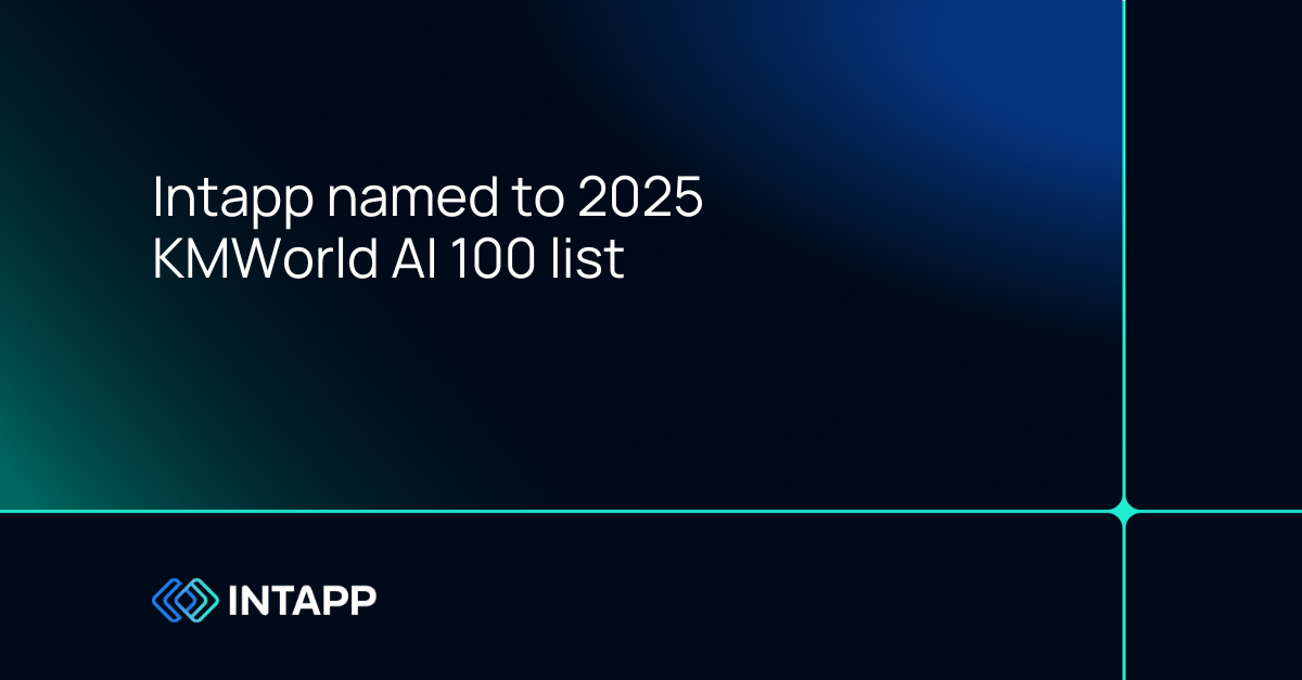 Intapp on the 2025 The KMWorld AI 100